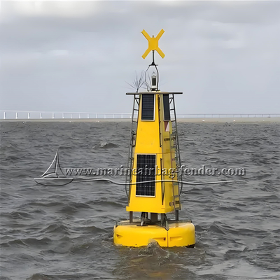 Bouée marine cylindrique Bouée océanique personnalisée avec panneaux solaires / Données en temps réel